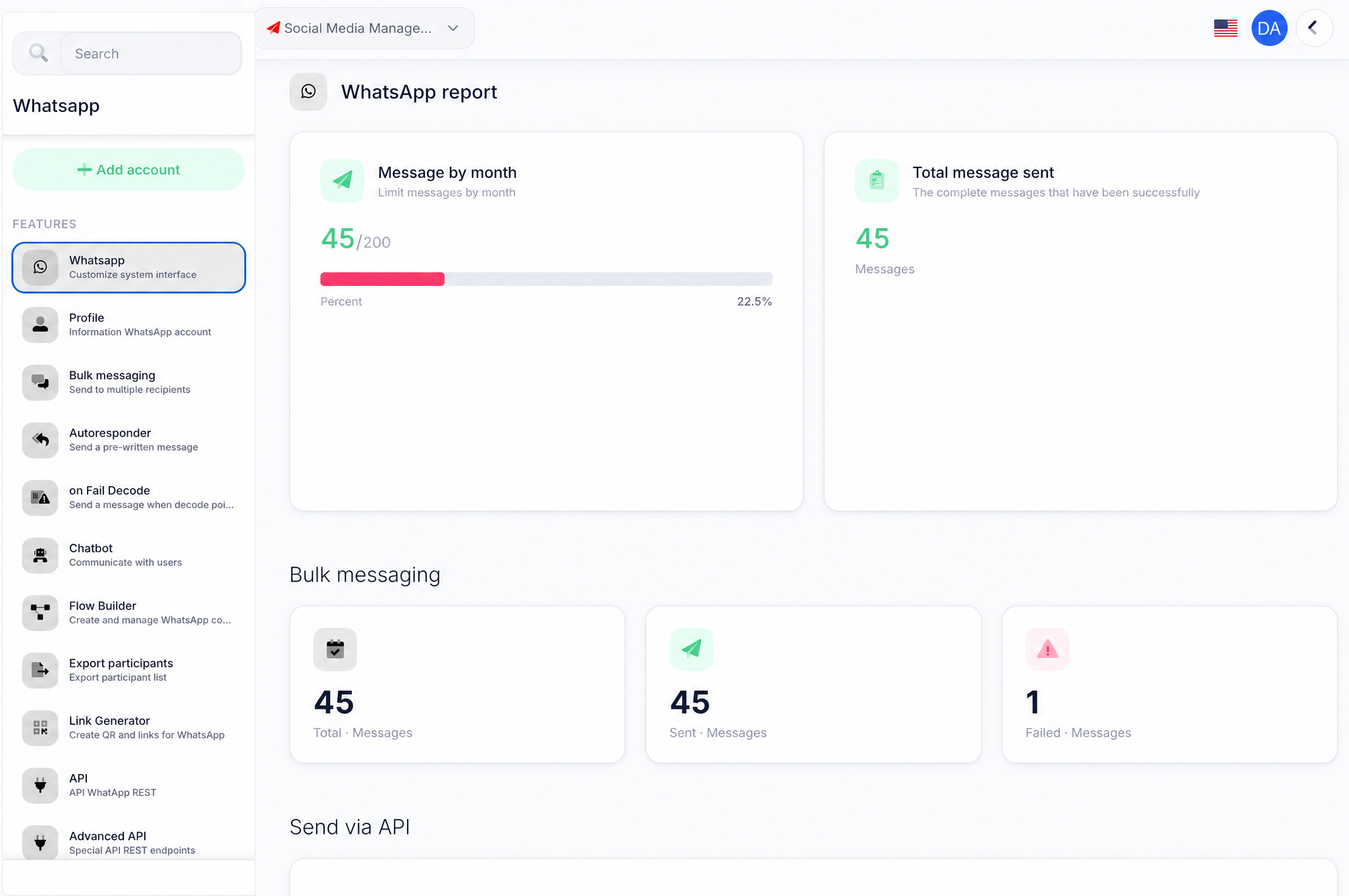 Analytics dashboard showing engagement and follower growth metrics