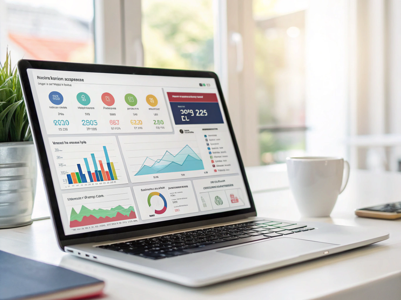 Analytics dashboard showing performance metrics and charts