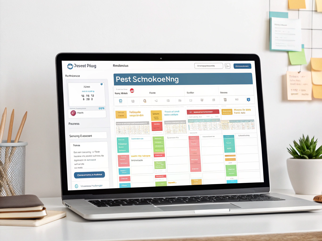 Dashboard showing scheduled social media posts across multiple platforms
