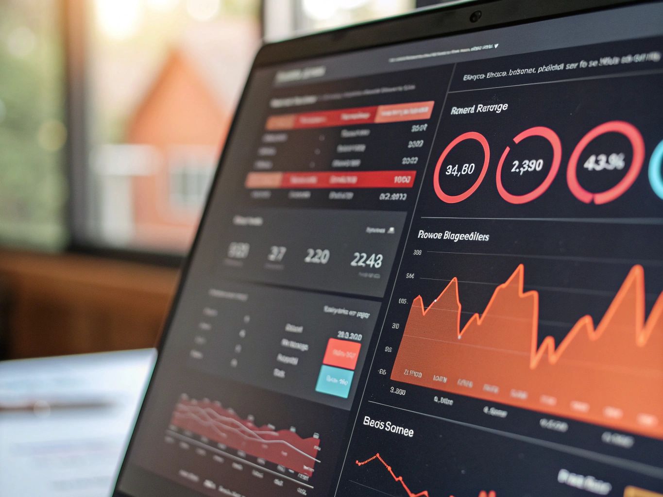 Analytics dashboard showing engagement and follower growth metrics